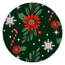 Rond kersttafelkleed van 112 cm (44 inch) in rood met elastische zoom, voegt een feestelijke sfeer toe aan uw eetkamer.