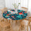 Toalha de mesa redonda de 52 polegadas com borda elástica – Elegante e prática para as refeições de Natal. 3