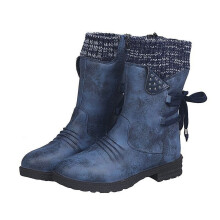 Women Boots,Autumn and Winter Woolen Yarn Snow Boots Back Strap Plus Size Boots Women