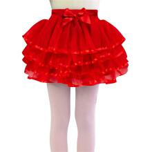 4-lags tyl tutu nederdel til piger karneval sløjfe børn ballet tutu kjoler rød, 6-8 år