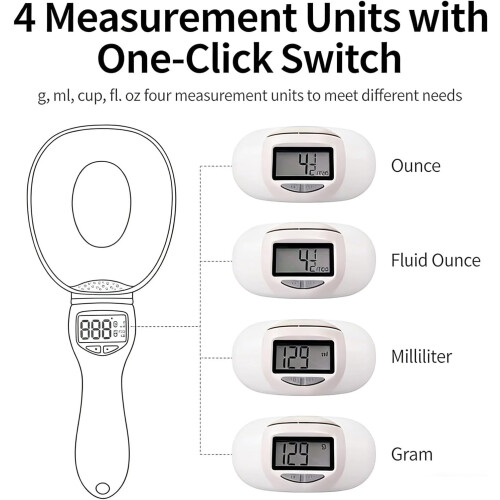 2026 Electronic Measuring Spoon, 800g Digital Spoon with Conversion Scale, LCD Display, High Precision, Smart Adjustable Cup for Kitchen, Baking, Pet 2