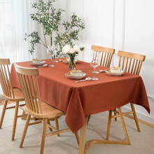 Slubby Textured Rectangular Tablecloth, 60x102", Rust – Water-Resistant, Anti-Wrinkle, Spillproof, Soft Drape for Dining, Thanksgiving & Halloween