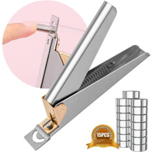 Chameleon Premium Adjustable Nail Clippers with Magnets & Sizers for Acrylic/False Nails, Stainless Steel, compatible with Sharp Blade Clip Tool