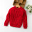 Knit Sweater Solid Color Crewneck Long Sleeve Red for 2