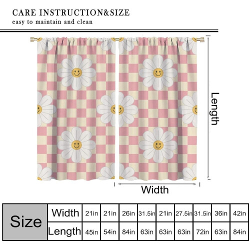 Floral Curtains Retro Chamomile Pattern Thermal Drapes 2 1
