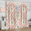 Floral Curtains Retro Chamomile Pink White Grid 2 Panels 4