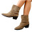 Khakifarbene Damen-Ankle-Boots, einfarbig, dicker Absatz 4