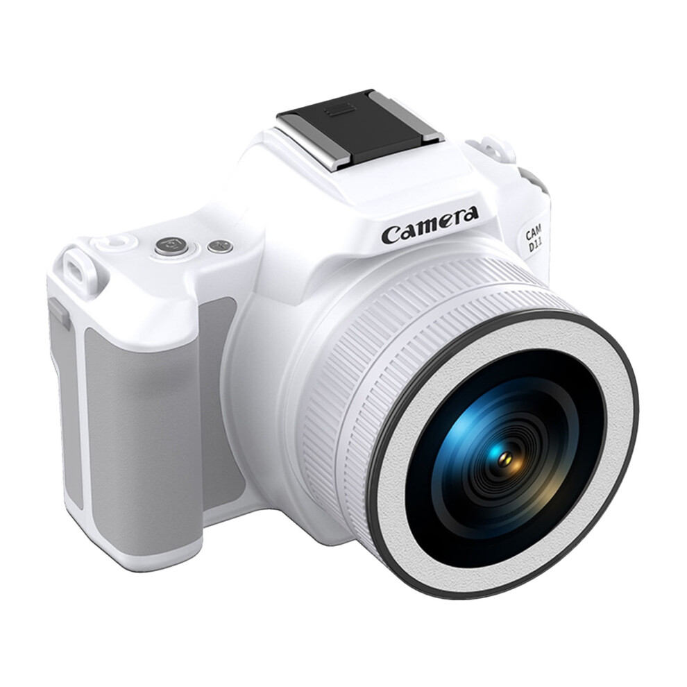 48Mp Mini Dslr Camera With Dual Lens, Rotating Focus & Filters Â Compatible With Photography/Vlogging White 9489952764078
