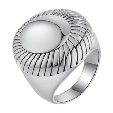 Women's Stainless Steel Chunky High Polished Statement Ring Silver Size 6