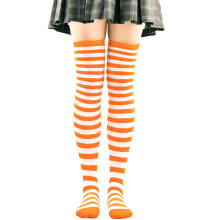 paia di calze sopra il ginocchio, calze al ginocchio, calze alte fino alla coscia, calze da donna al ginocchio per cosplay, uso quotidiano, arancione