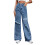 Damejeans2024ModetrendBrede jeans med revnede benBlå8(L) 4