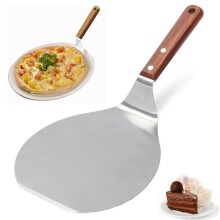 Large Oversized Stainless Steel Turner, Cookie Spatula, 13inch Round Wooden Handle Stainless Steel Cake Pizza Shovel Kitchen Baking Tool