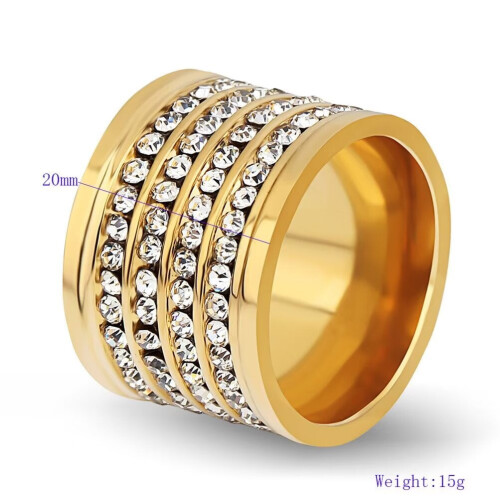 Women's Stainless Steel Wedding Band Ring with Cubic 1