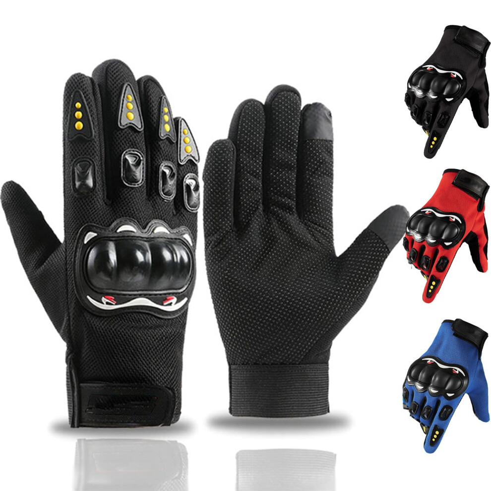 Motorcycle Riding Gloves With Hard Shell Knuckle Protection | Breathable Full-Finger Gloves | Anti-Slip Palm Grip | Flexible Joint Armor | 1 Pair 9489952217024