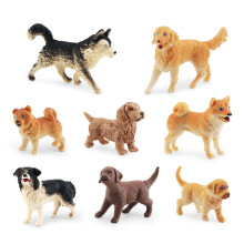 Set di 8 statuette di cani JNANEEI, realistiche e dettagliate, in plastica, perfette come decorazione per torte per bambini.