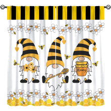 Honey Bee Curtains for Kids Black Yellow Stripe Thermal