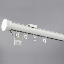 Trilho para cortina divisória de ambientes GXCZ em alumínio, 100-600 cm, montagem na parede, preto, 280 cm (2 x 140 cm), com acessórios.