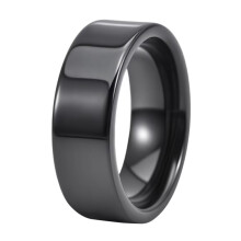Keramische trouwring, zwart, 8 mm, maat 7