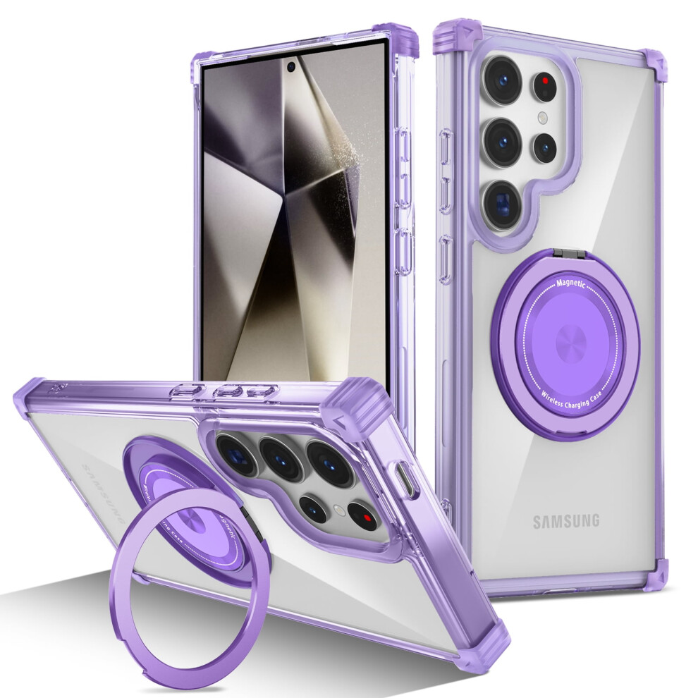Magnetic Ring Case For Samsung Galaxy S22 UltraâBuilt-In Stand, 360 Rotating Ring, Magsafe Compatible, Crystal Clear Military-Grade Protection, 9448483053044