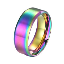 Alliance en acier inoxydable 8 mm brossée arc-en-ciel