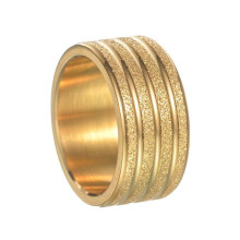 Alliance homme en acier inoxydable doré 10 mm, taille 13