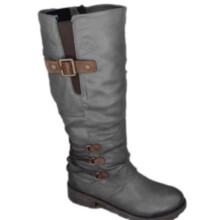 FRSASU Women Boots,Large Size Boots Women Autumn Long Tube Zipper Low Heeled Shoes Boots Pointed Boots Knight Boots