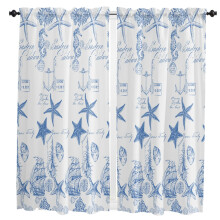 Blue Ocean StarShell Coral Curtain Home Decoration Living Room Short Curtains Window Treatments For Kitchen Bedroom