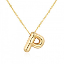 Initial Pendant Necklace for Men Womens, 14K Gold Plated Irregular Full Letter Capital Necklace Alphabets from A-Z Figaro Chain Necklace Unisex
