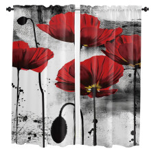Lycoris Flower Black Curtains for Living Room Bedroom Curtains Kitchen Curtains for the Kids Room Window Treatments Drapes