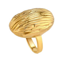 Women's Stainless Steel Gold Plated Chunky Vintage Elegant Index Finger Ring Statement Wedding Band Gold Size 6