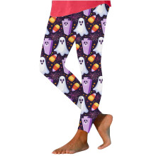 Női Halloween tökmintás leggings plus size bokáig érő harisnya vicces, stílusos, rugalmas jóganadrág