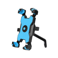 Motorcycle Phone Mount Metal Lock Handlebar Clamp Black
