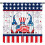 Independence Day Curtains Blue Red Stars Wooden Pattern Rod 1