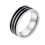 Bague en acier inoxydable émaillé noir, 8 mm, taille 12 1