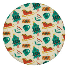 Rond kersttafelkleed van 112 cm (44 inch) met elastische zoom voor een goede pasvorm en bescherming van uw meubels.