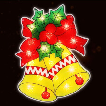 17" 20L Bell Christmas Window Silhouette Lights Decorations, Lighted Bell Christmas Window Lights for Christmas,Party,Home,Patio Lawn,Garden