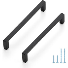 Mânere pentru dulapuri, pachet de 30 – bară pătrată subțire, centru orificiu de 7,6 cm, construcție solidă, negru mat | aspect modern |
