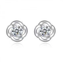 925 Sterling Silver Stud Earrings Cubic Zircon Jewelry For Women