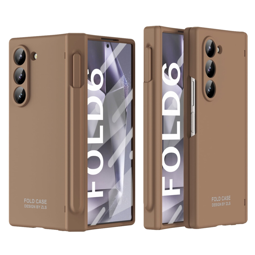 Samsung Galaxy Z Fold 6 Case With S Pen Holder, S Pen, Hinge Protection & Built-In Screen Protector Â Coffee Brown 9448483056625