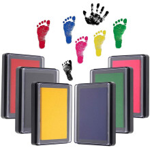 DISEN 6Pcs Reusable Non-Toxic Ink Pad for Baby Footprint, Handprint & Paw Print – Compatible with All Stamp Kits