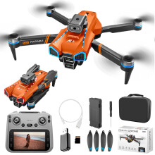 Drone med 4,9-tommers skjerm, fjernkontroll, børsteløs motor og kule lys, droner med lagringskort, fjernstyrt quadcopter, høydehold for barn og