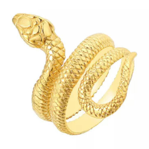 Alliance serpent en acier inoxydable doré, taille 6