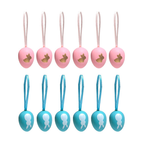 Ostereier aus Kunststoff in Hasenform, 4 cm, 12er-Packung 1