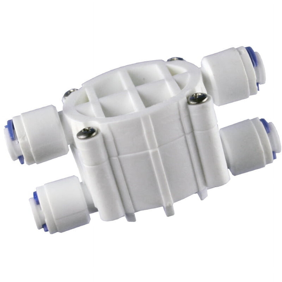Tooloflife 1/4" Port 4 Way Auto Shut Off Valve With Quick-Connect Fittings For Ro Reverse Osmosis Water System White 9489952751016