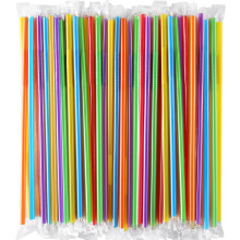 200pcs Individually Wrapped Colorful Flexible Disposable Straws – Assorted Colors, Compatible with Standard Cups
