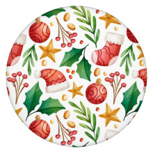Rond kersttafelkleed van 132 cm (52 inch) met elastische rand – Feestelijk en stevig passend