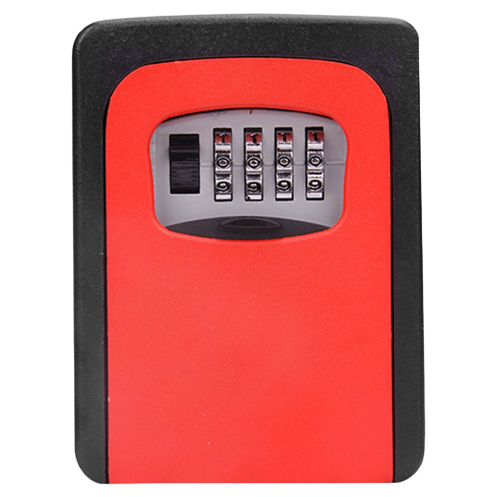 Combination Key Box With Multiple Digit, Wall Mounted Weatherproof Lock Box For Home Garage, Holds 5-8 Keys, A Key Storage Box Red 9448483007306