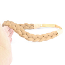 Synthetische haarband met gevlochten vlechten, klassiek model, dik en breed, elastisch, rekbaar haaraccessoire voor vrouwen en meisjes, 55 g,