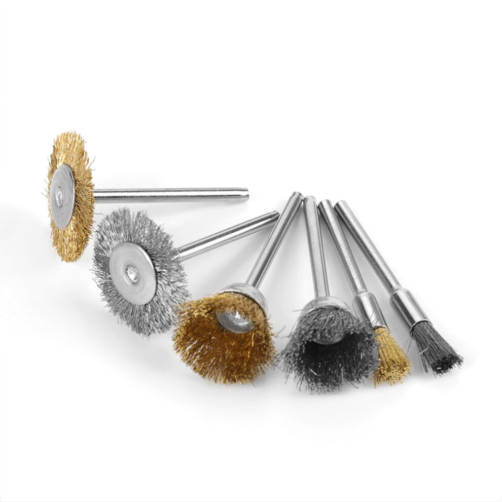 36Pcs Brass & Steel Wire Brush Set For Rust Removal, 6 Shapes 8471392864112