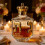 Whiskykaraffe, goldfarbenes Glas, 1 Stück 1